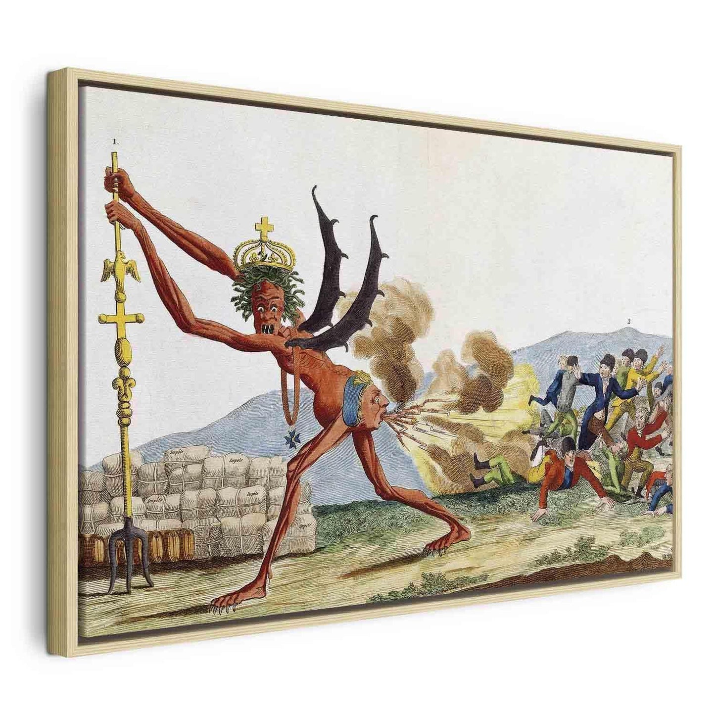 Leinwandbild - Caricature of the English Government (Jacques-Louis David) Artgeist