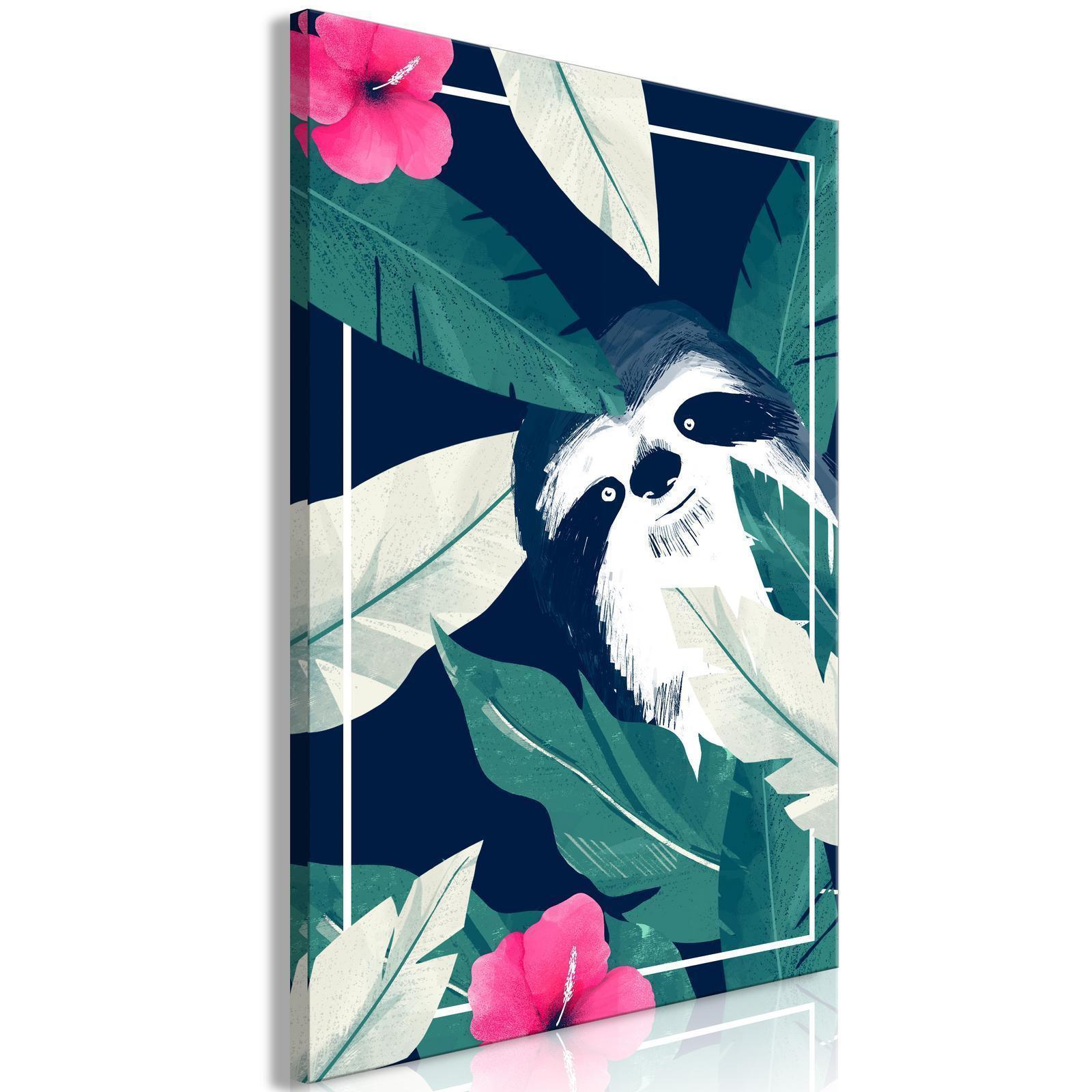 Leinwandbild - Sloth in the Tropics (1 Part) Vertical Artgeist