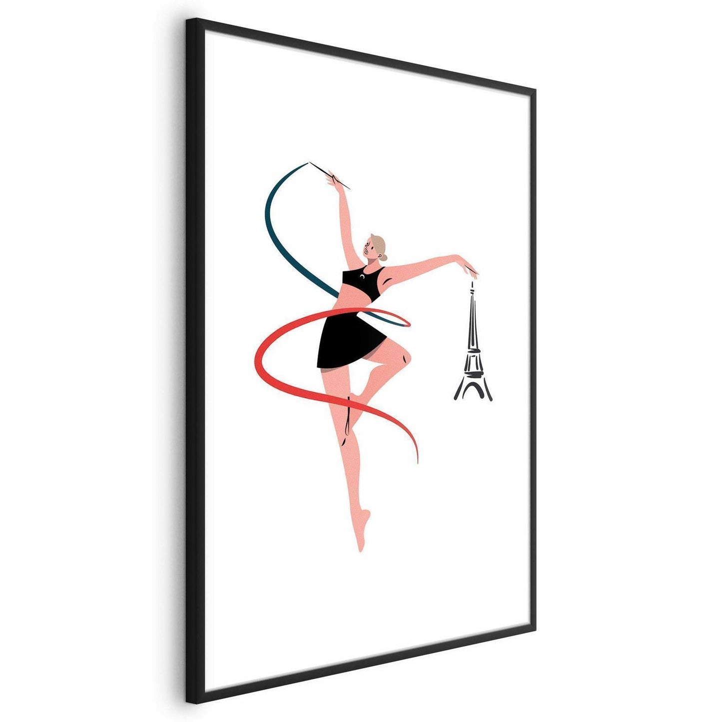 Poster - Illustration of a Woman with a Ribbon - Artistic Gymnastics