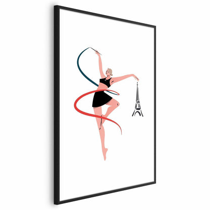 Poster - Illustration of a Woman with a Ribbon - Artistic Gymnastics