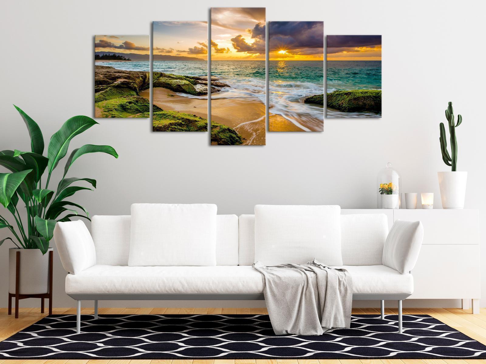 Leinwandbild - Turquoise Sea (5 Parts) Wide Artgeist