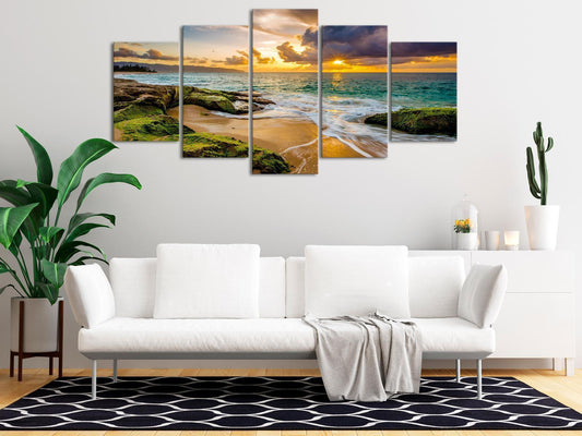 Leinwandbild - Turquoise Sea (5 Parts) Wide Artgeist