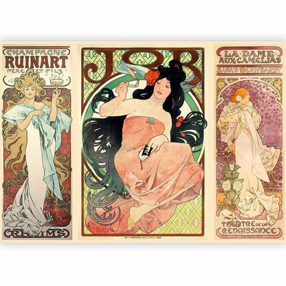 Fototapete „Alphonse Mucha – Women’s“ – Jugendstilkunst für Ihr Zuhause