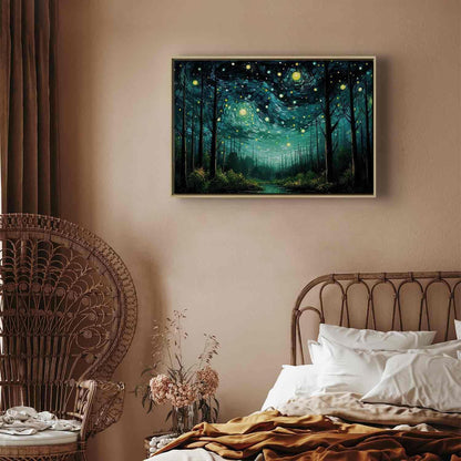 Leinwandbild - Starry night - a contemporary version of Van Gogh's night sky