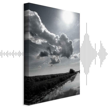Leinwandbild - Sun Over Clouds (1-part) - Sky Reflection in Water Field
