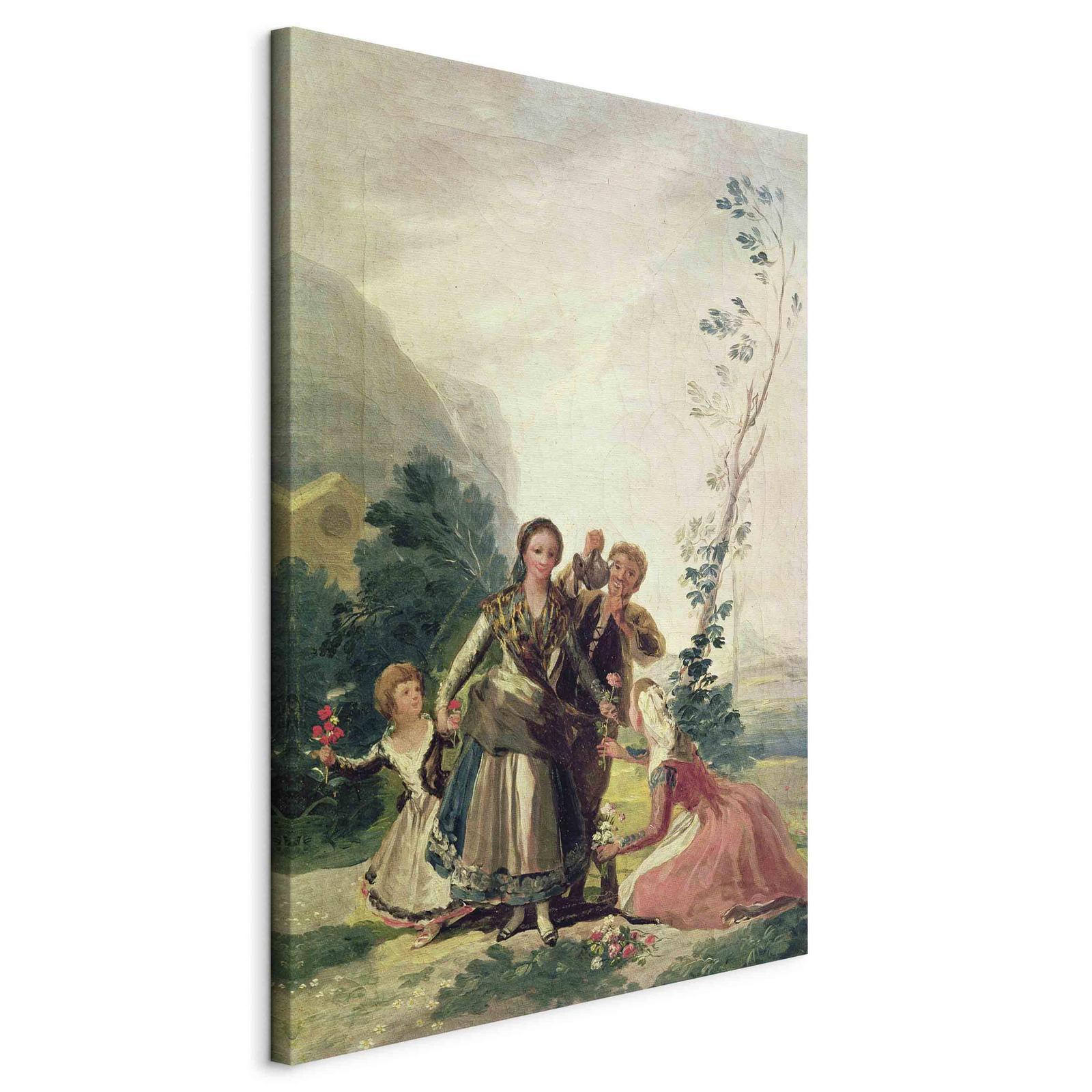 Leinwandbild - Spring or the Flower Seller (Francisco Goya) Artgeist