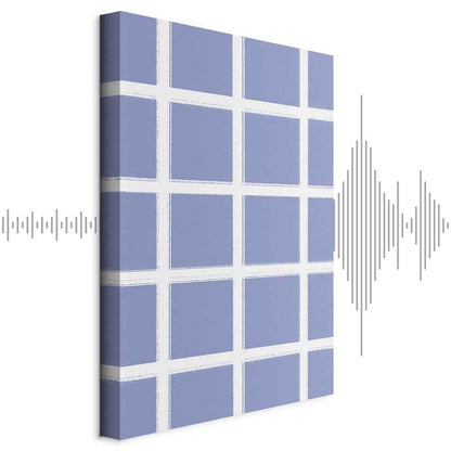 Leinwandbild - Lines and Symmetry - Expressive White Grid on a Blue Background