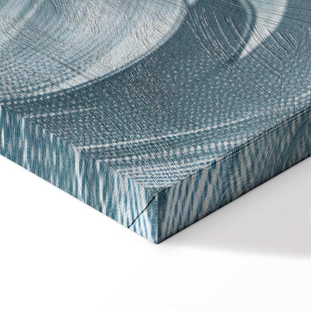 Leinwandbild - Stone Baroque Ornaments in Light Shades of Gray-Blue