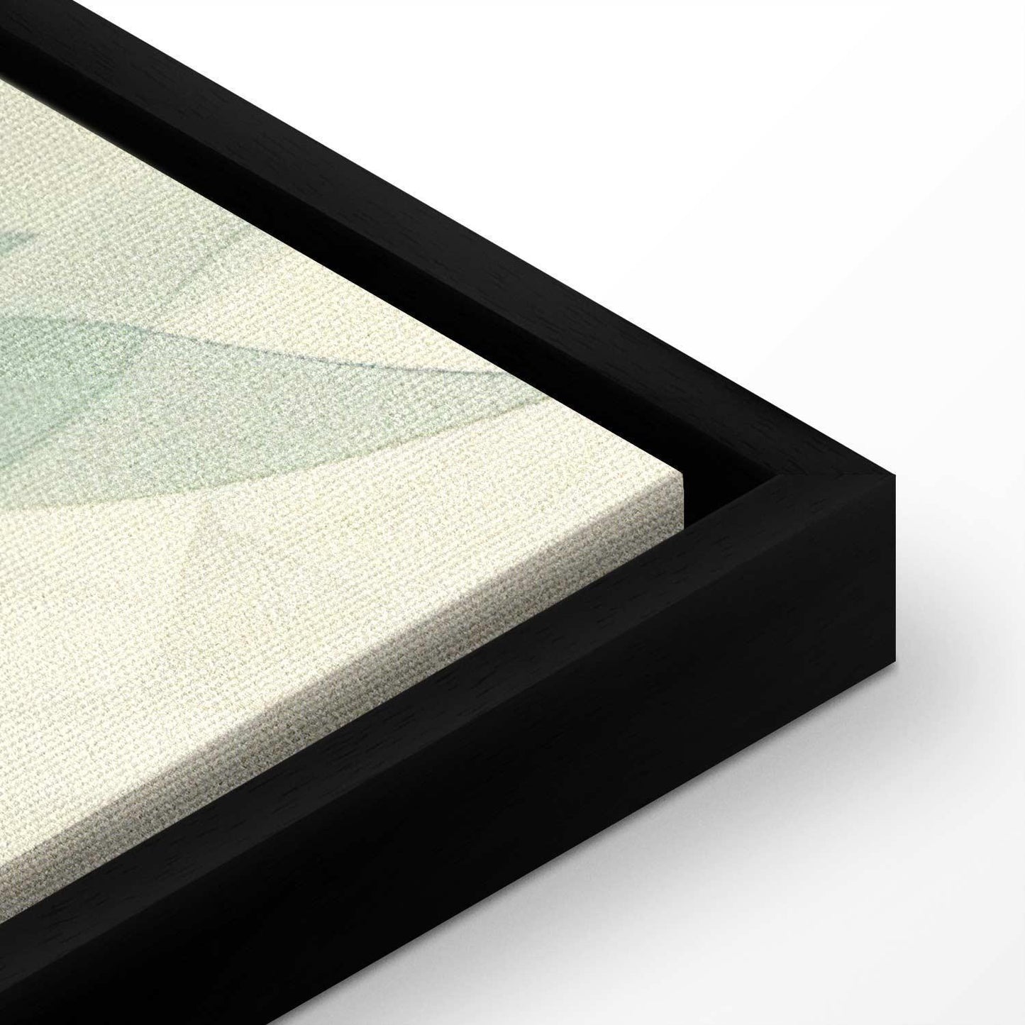 Leinwandbild - Watercolor Botanical Motif Delicate Green-Beige Leaves