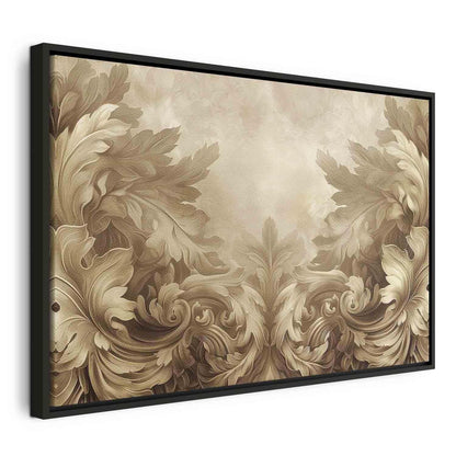 Leinwandbild - Carved Baroque Ornaments Rich Composition in Sepia Colors Artgeist