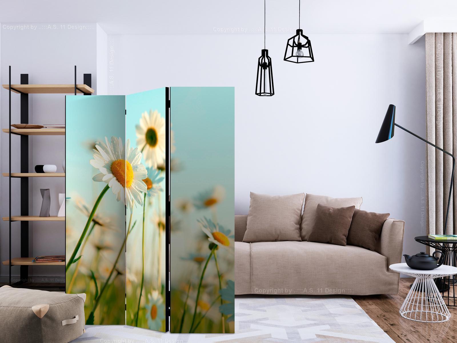 Paravent - Daisies - spring meadow Artgeist