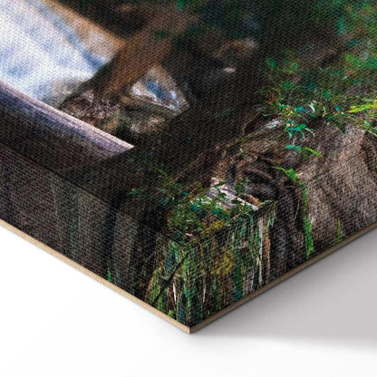 Leinwandbild - Buddha and waterfall