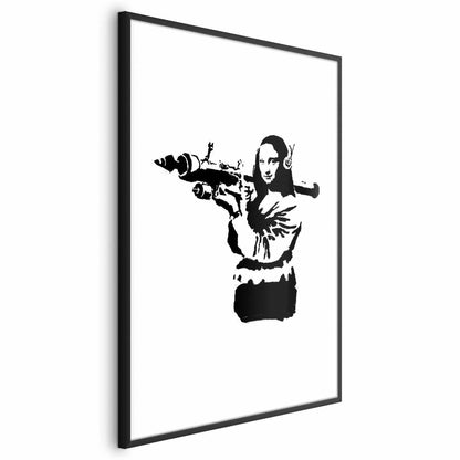 Banksy Mona Lisa with Rocket Launcher poster in frame
