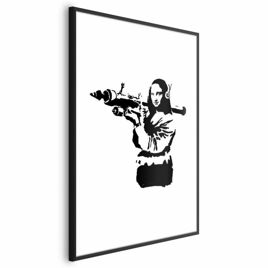 Banksy Mona Lisa with Rocket Launcher poster in frame