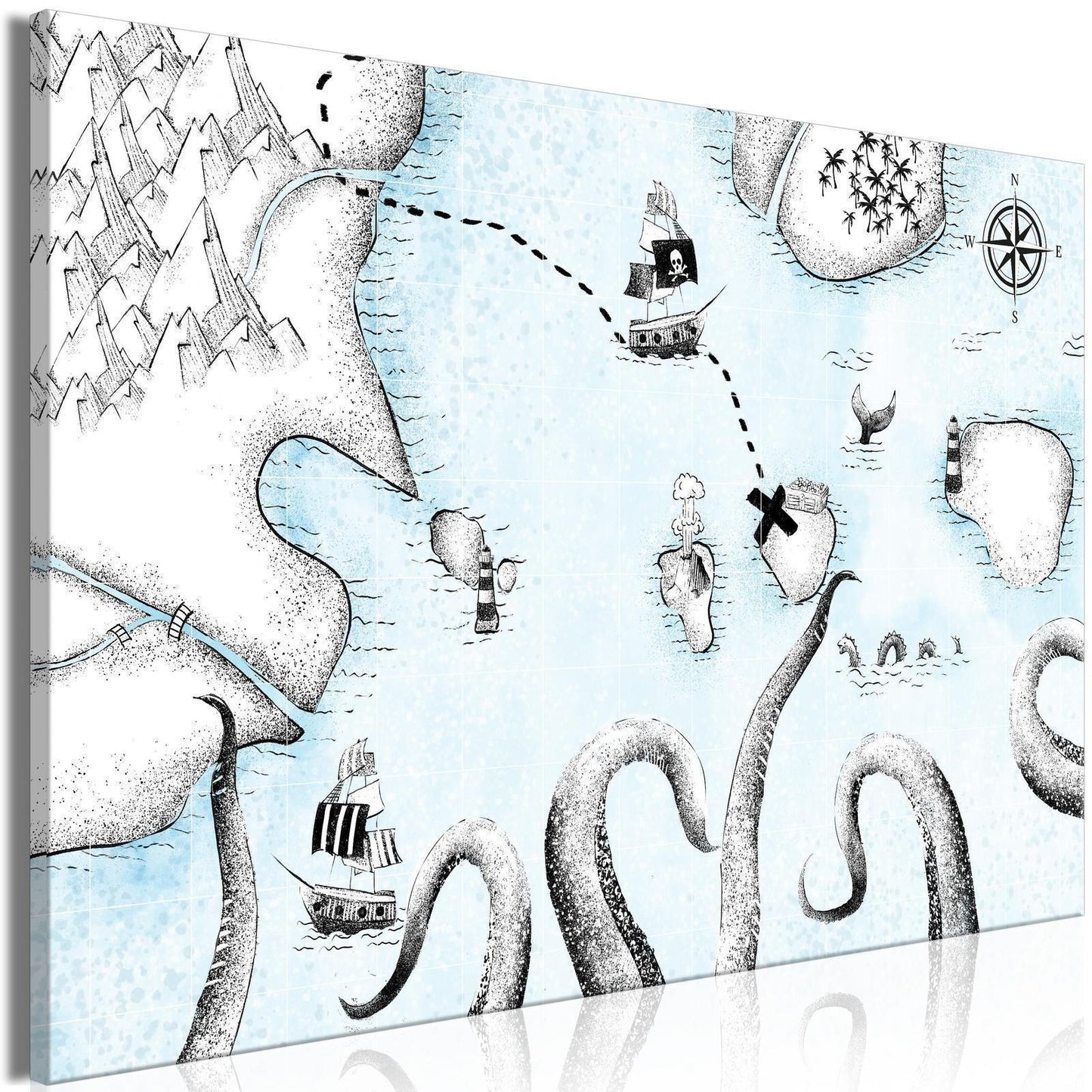 Leinwandbild - Treasure Map (1 Part) Wide Artgeist