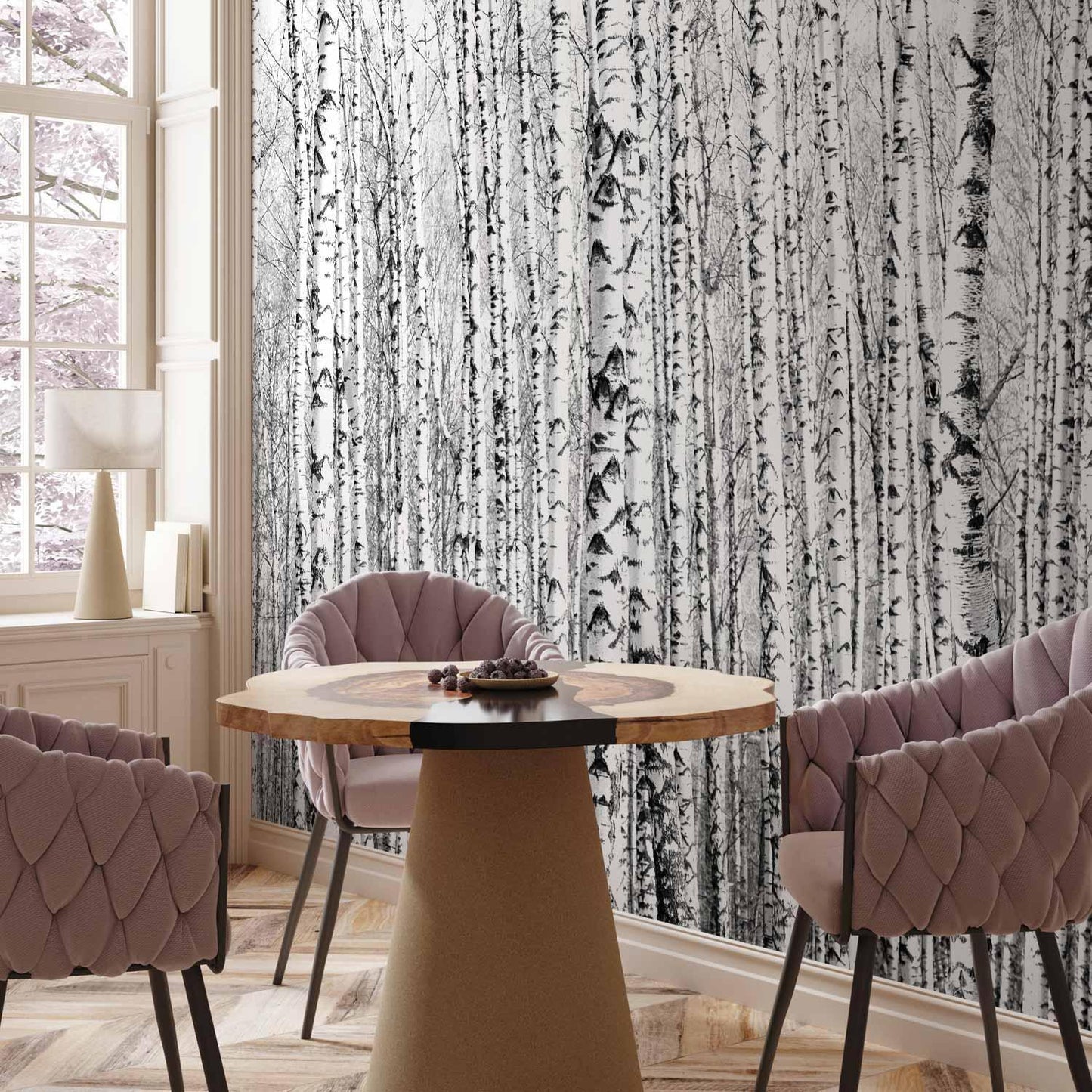 Fototapete - Birch forest