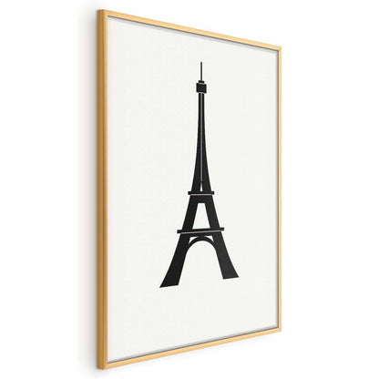 Poster - Eiffel Tower Simple Black-and-White Graphic Artgeist