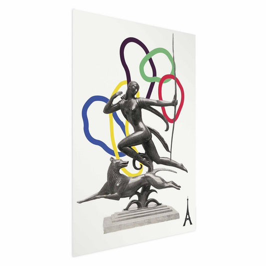 Poster - Collage Graphic - Woman Shooting a Bow