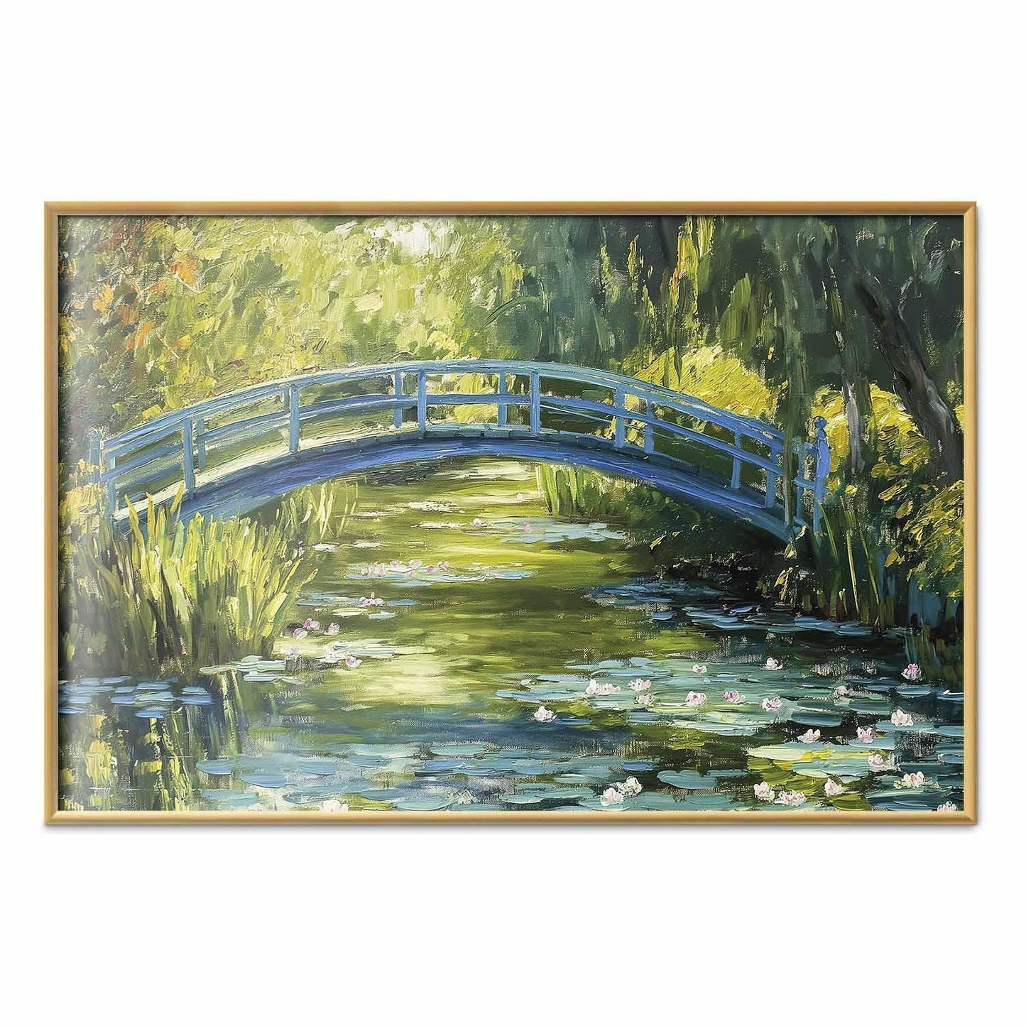 Poster - Impressionist bridge - painting of a bridge against a picturesque background