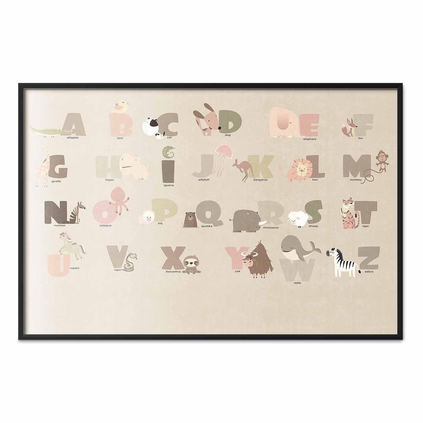 Poster - Beige Alphabet