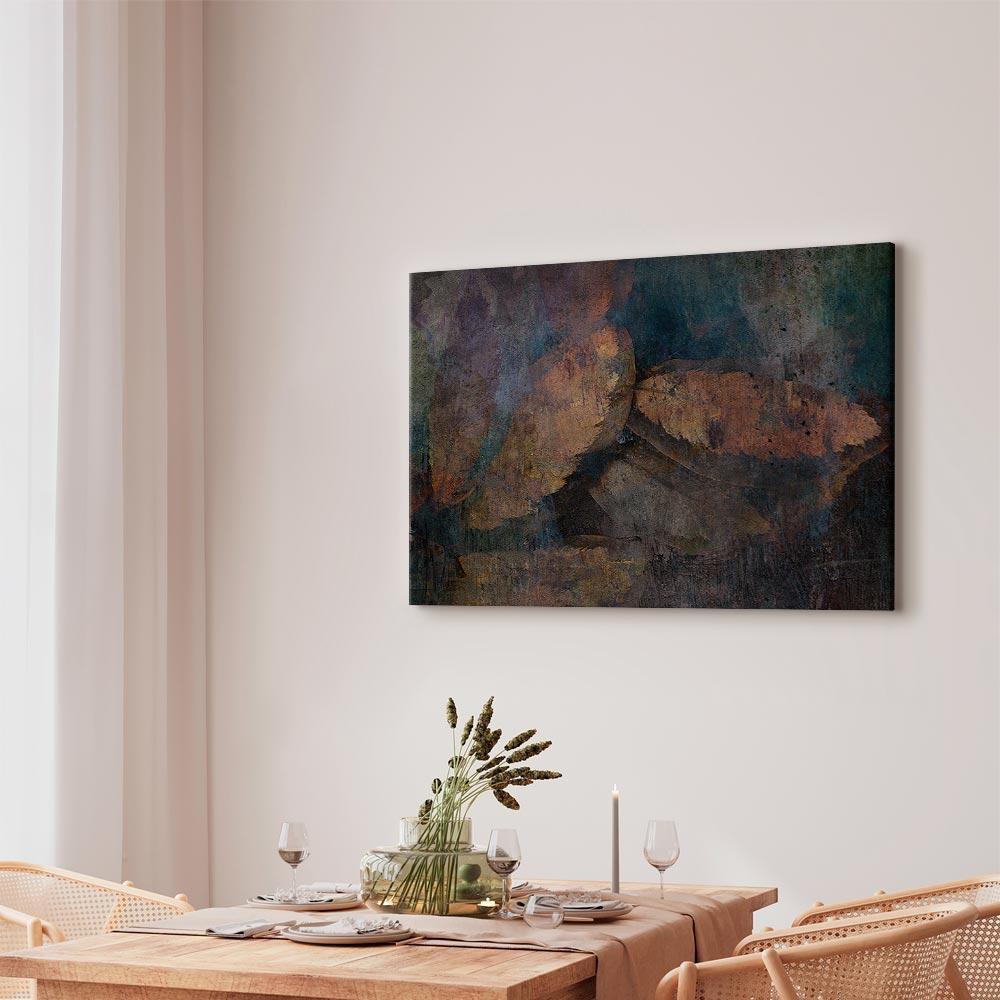 Leinwandbild - Copper Leaves (1 Part) Wide