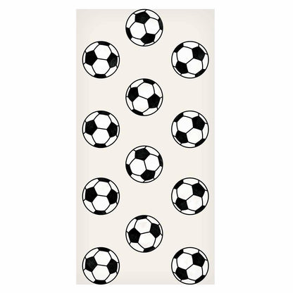 Tapete - Soccer - Symmetrical black-and-white soccer balls on a beige background