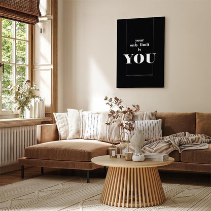 Leinwandbild - Key to Success (1-part) - Black and White English Inscriptions