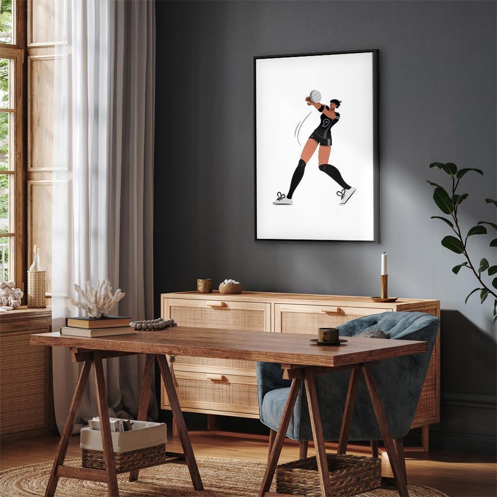 Leinwandbild - Female Volleyball Player Illustration