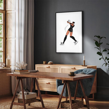 Leinwandbild - Female Volleyball Player Illustration
