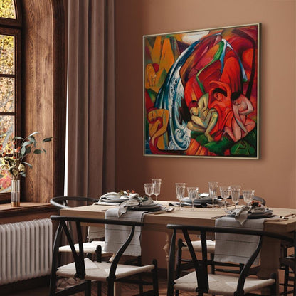 Leinwandbild - Franz Marc – The waterfall (Women under a waterfall)