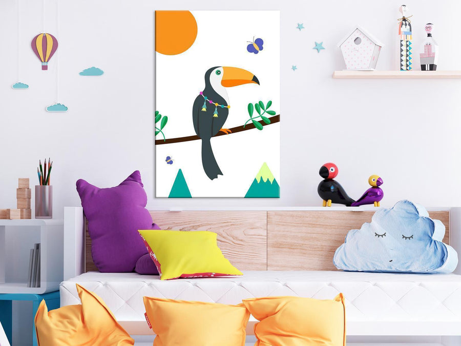 wandbild Tukan und Schmetterlinge