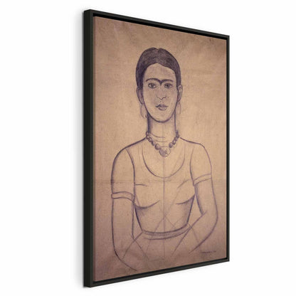 Leinwandbild - Frida Kahlo – Self-Portrait, 1929 (charcoal drawing)