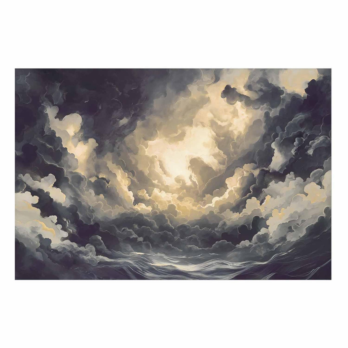 Poster - Epic Play of Light: The Sun Battling for Dominance Over the Clouds