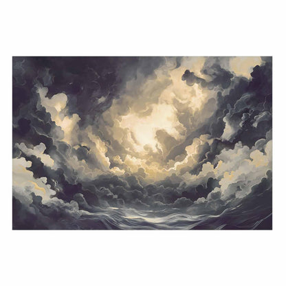 Poster - Epic Play of Light: The Sun Battling for Dominance Over the Clouds