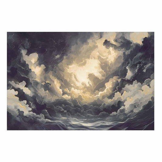 Poster - Epic Play of Light: The Sun Battling for Dominance Over the Clouds