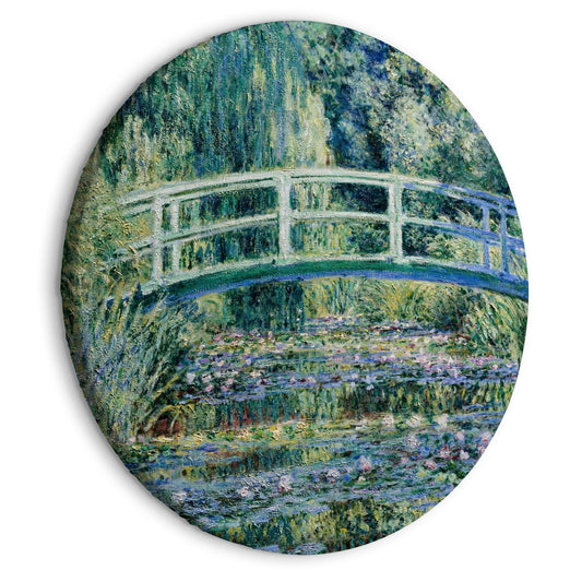 Rundes Bild - Bridge at Giverny Claude Monet - Spring Landscape of a Forest With a River Artgeist