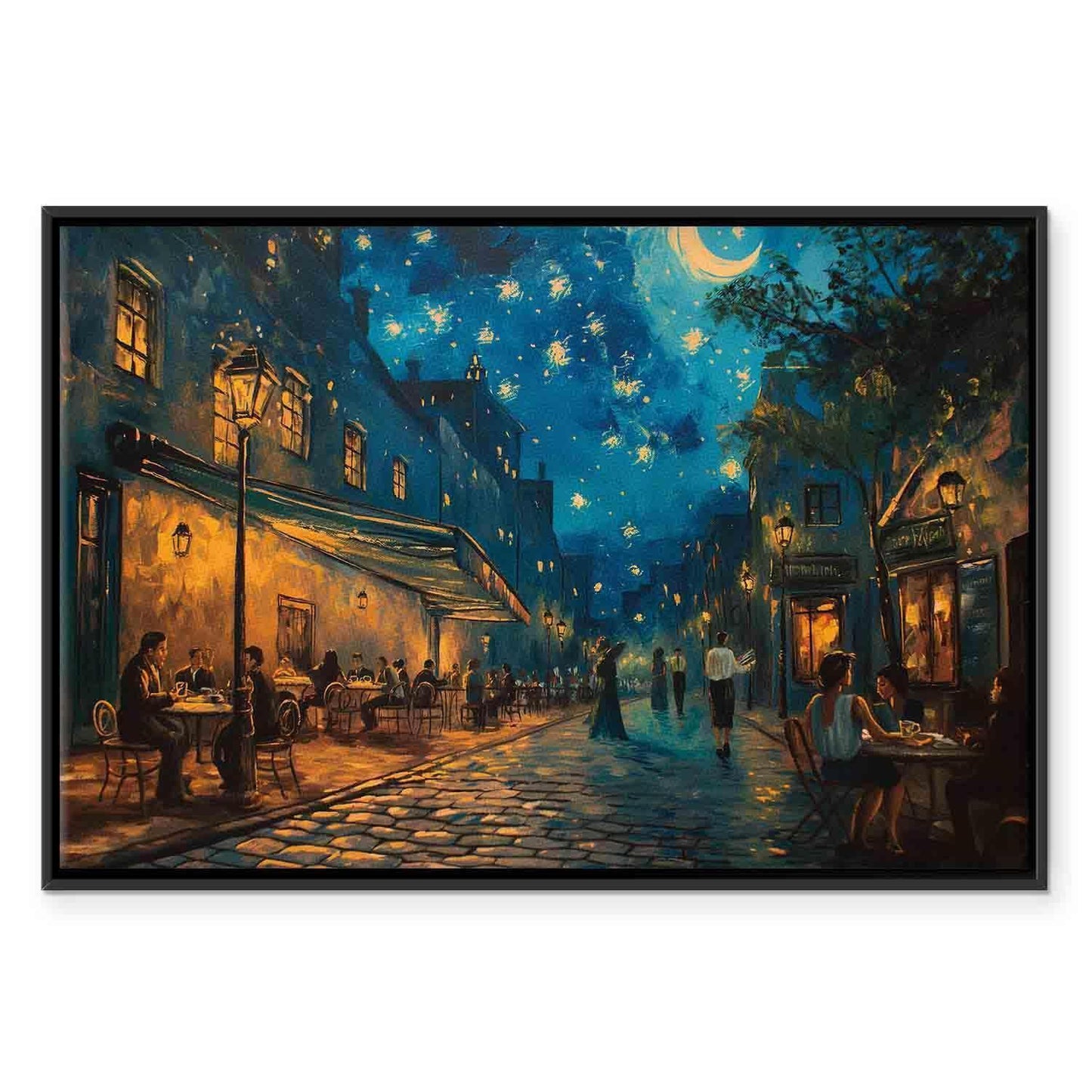Leinwandbild - Paris street – a painting inspired by Vincent van Gogh's style