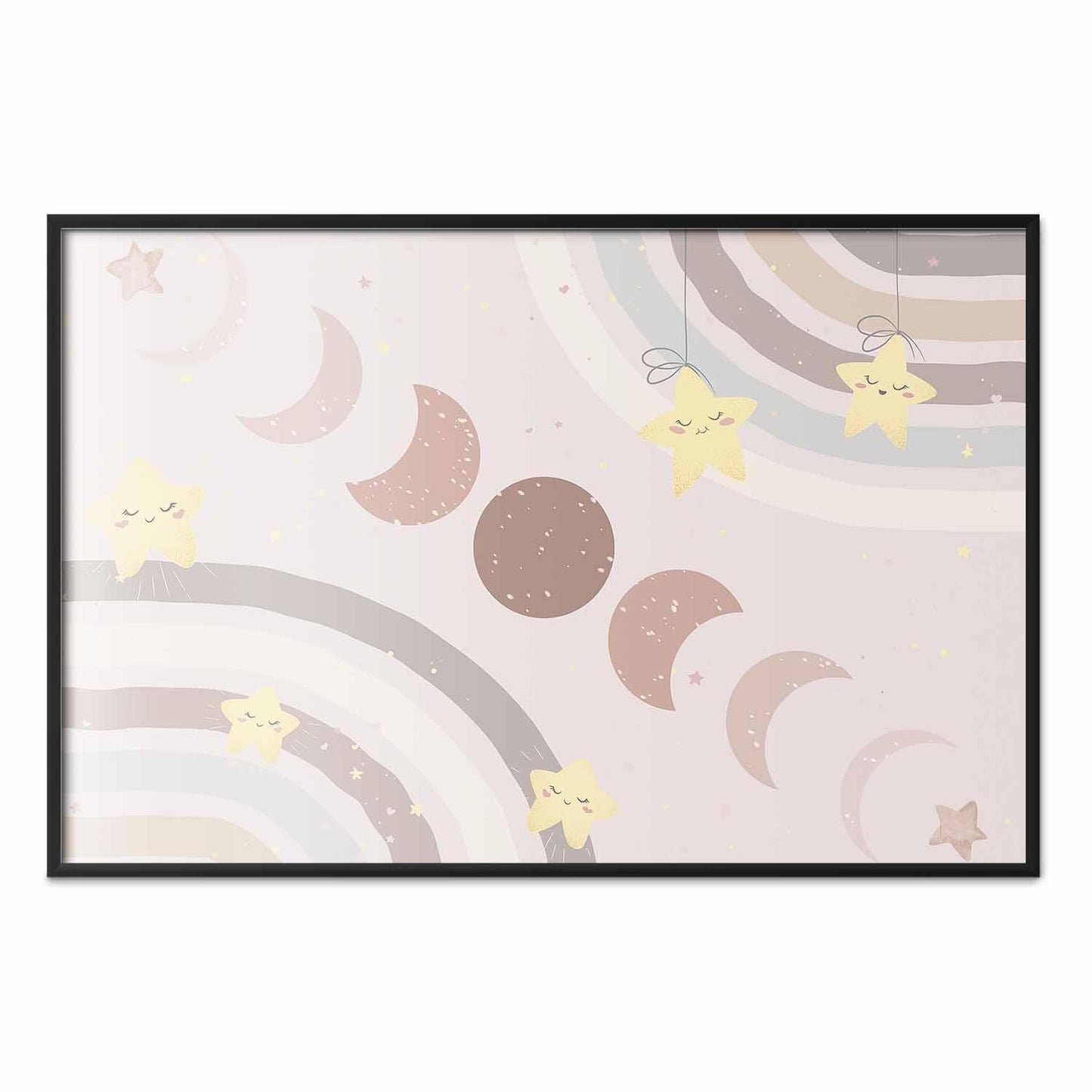 Poster - Phases of the Moon with a Rainbow