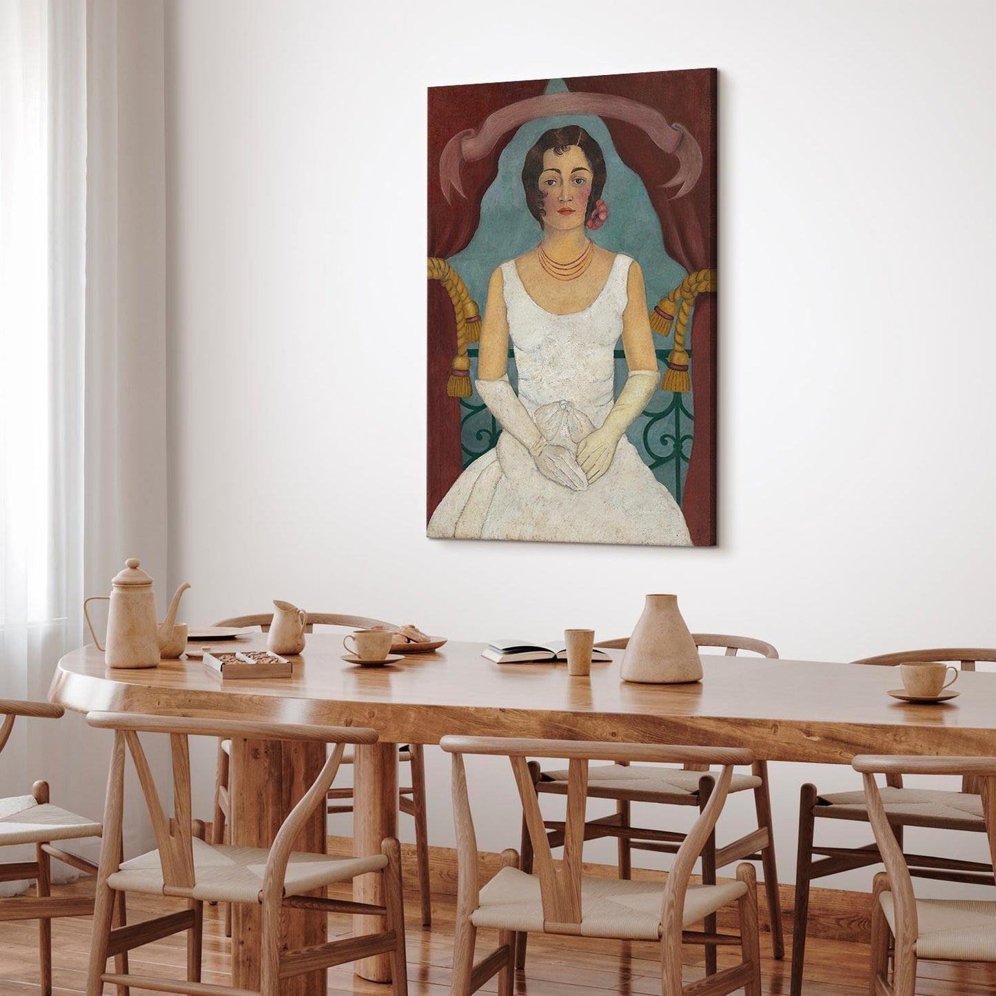 Leinwandbild - Frida Kahlo – Portrait of a Lady in White