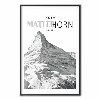 Poster - The majestic Matterhorn mountain peak, crown of mountains, mountain landscape
