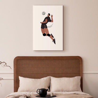 Leinwandbild - Volleyball Player on a White Background - Illustration