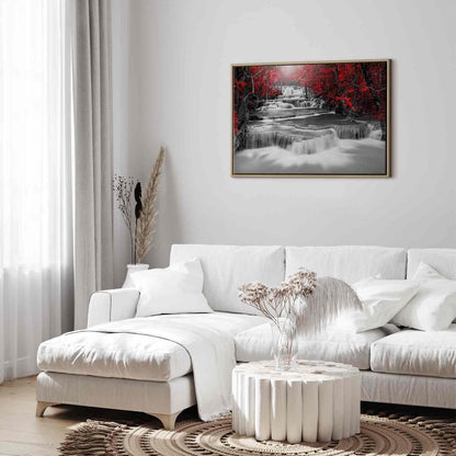 Gesamtansicht Leinwandbild Rote Gedankenkaskade - Moderne Dekoration für die Wohnung