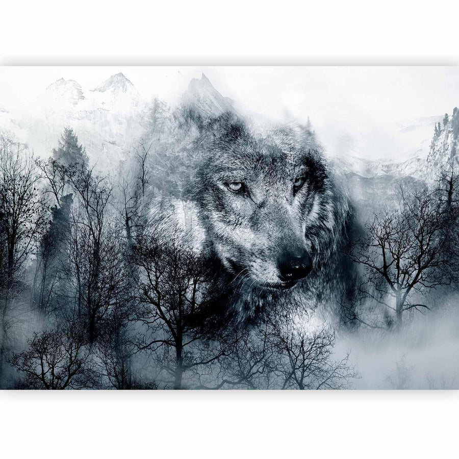 Fototapete - Mountain Predator (Black and White) Artgeist