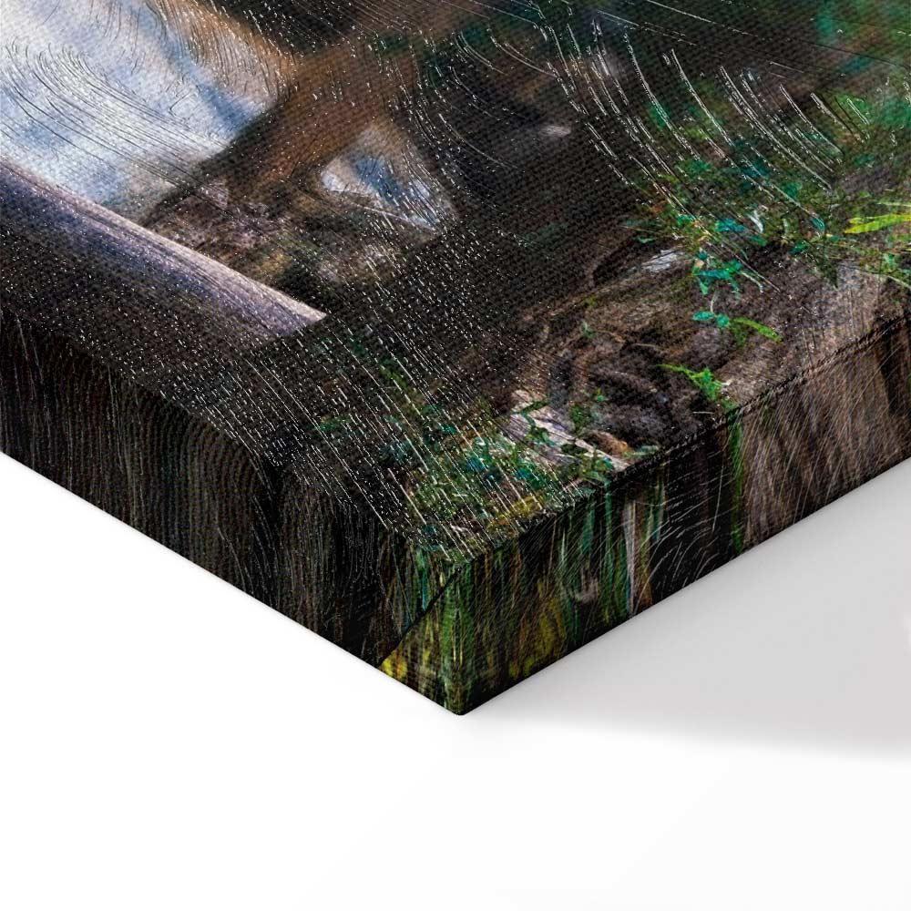 Leinwandbild - Buddha and waterfall