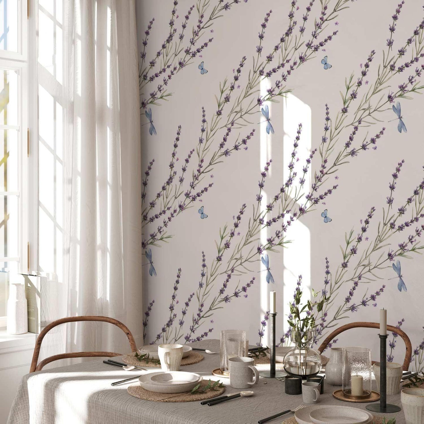 Tapete - Butterflies Among the Lavender