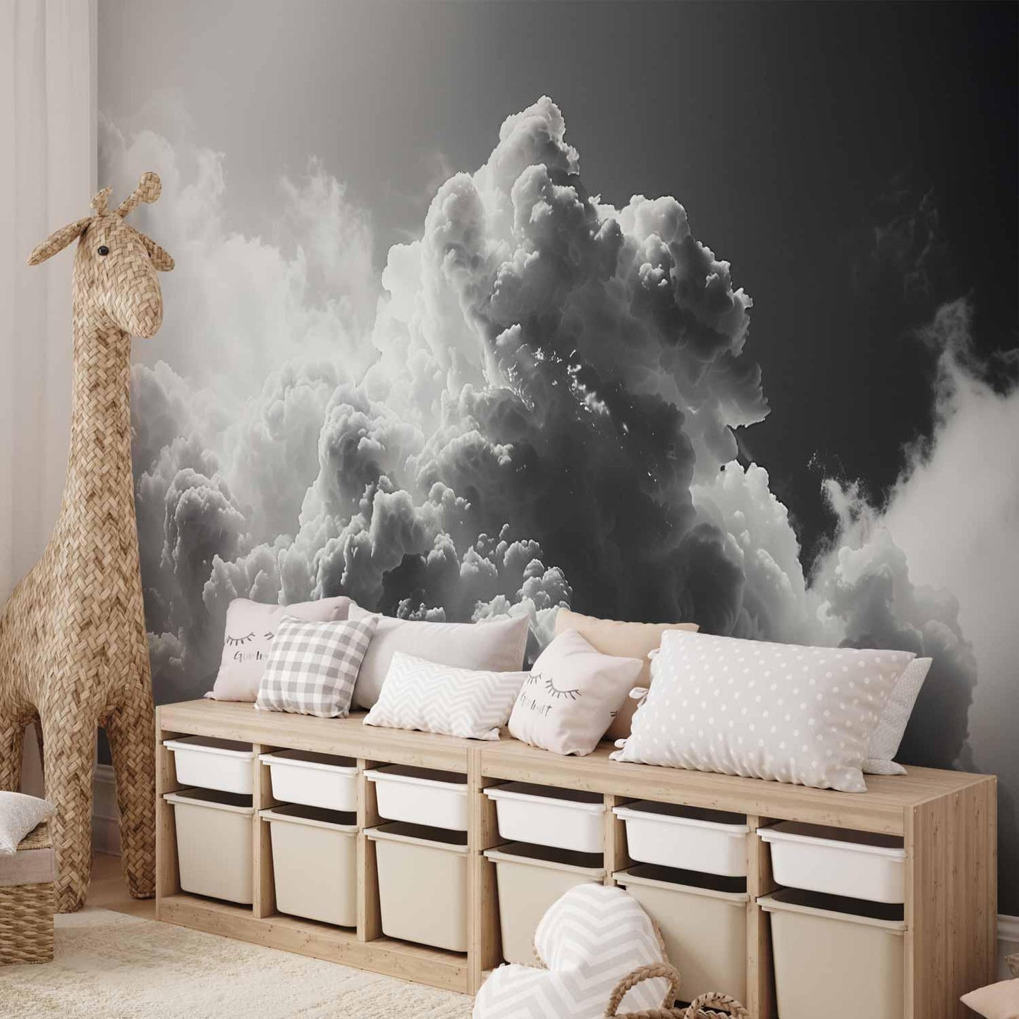 Fototapete - Extraordinary Phenomenon: The Sun Illuminating Dark Clouds