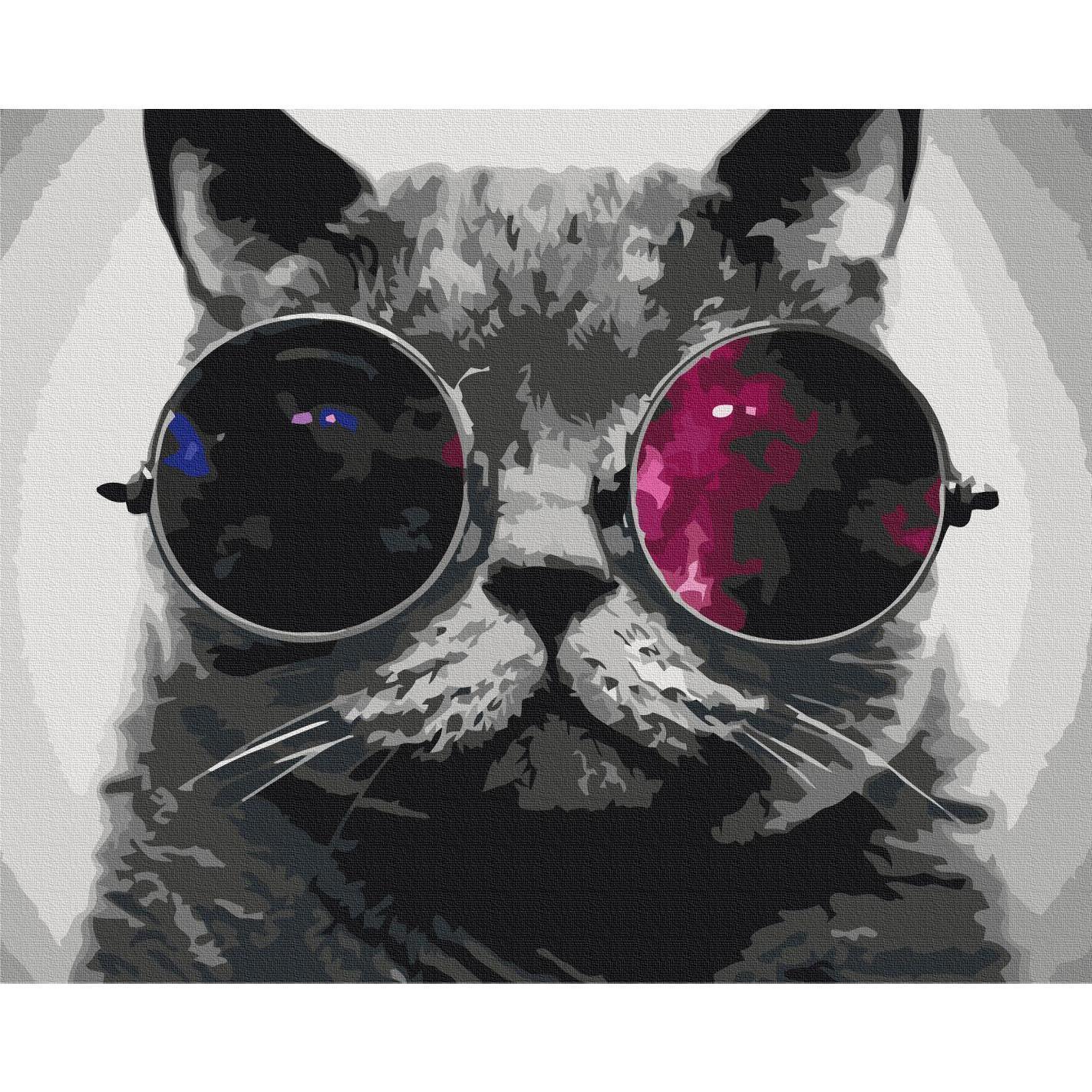Malen nach Zahlen - Cat With Glasses