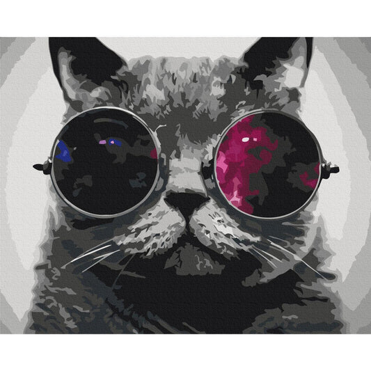Malen nach Zahlen - Cat With Glasses