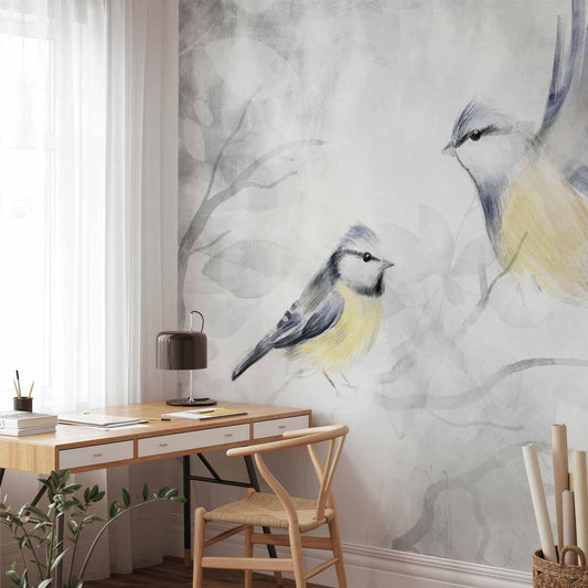 Fototapete - Watercolor Tit - Second Variant