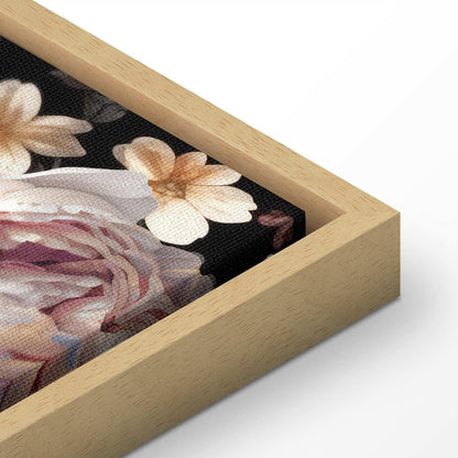 Leinwandbild - Colourful flowers on a black background